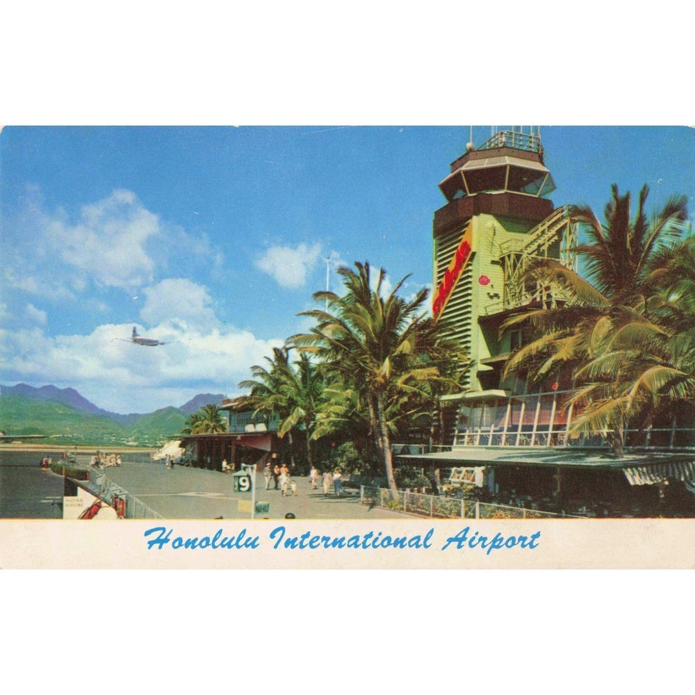 Vintage Honolulu International Airport Hawaii Postcard Mike Roberts C7073 - Picture 1 of 2